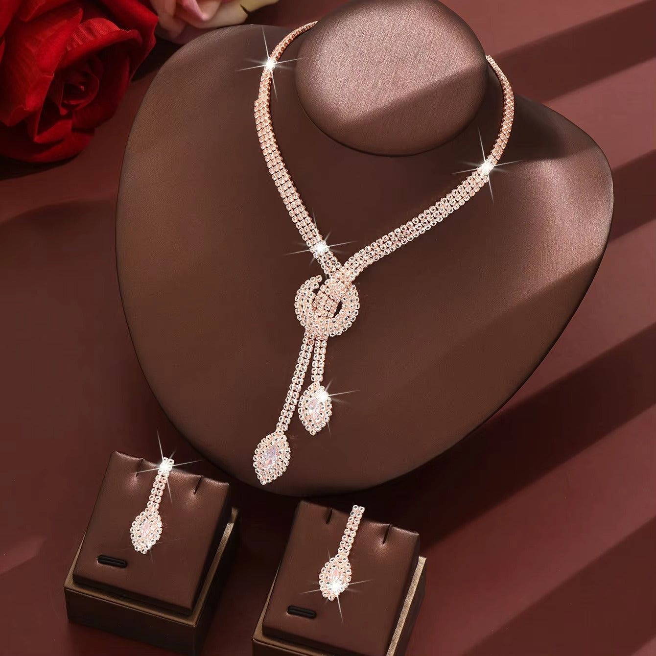 Bridal Tassel Pendant Jewelry Set (3-Piece)