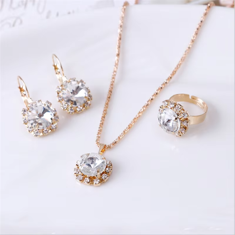 Elegant Crystal Bridal Jewelry Set – Necklace, Bracelet & Earrings