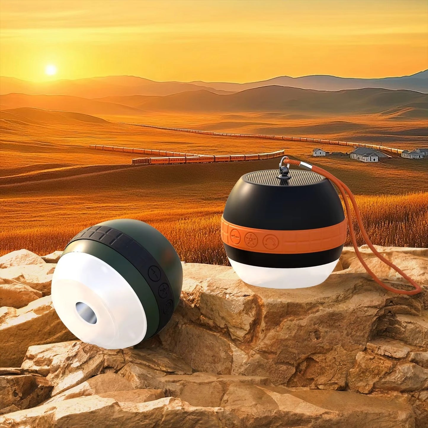 Portable Tent Lamp & Bluetooth Speaker – Ideal for Camping & Travel