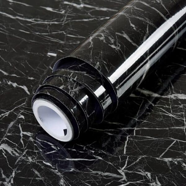 Self-Adhesive Marble Sheet – Waterproof & Heat-Resistant (Black)